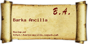 Barka Ancilla névjegykártya